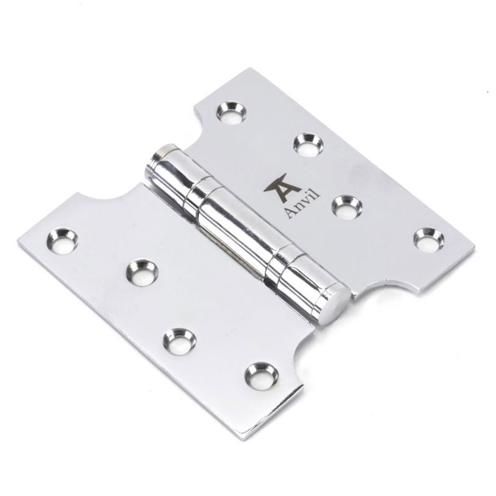 From the Anvil 4 Inch (102mm x 102mm) Parliament Hinge (Sold in Pairs) - Polished Chrome